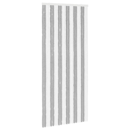 vidaXL Insect Curtain Chenille Grey and White 100 x 230 cm 100% PP