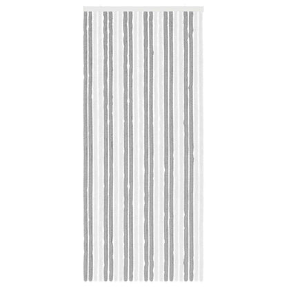 vidaXL Insect Curtain Chenille Grey and White 100 x 230 cm 100% PP