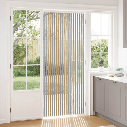 vidaXL Insect Curtain Chenille Grey and Beige 90 x 220 cm 100% PP