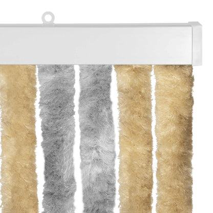 vidaXL Insect Curtain Chenille Grey and Beige 100 x 220 cm 100% PP