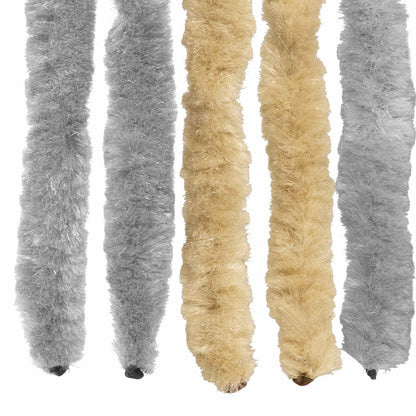 vidaXL Insect Curtain Chenille Grey and Beige 100 x 220 cm 100% PP