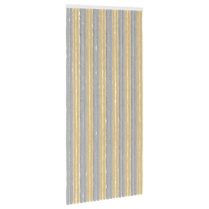 vidaXL Insect Curtain Chenille Grey and Beige 100 x 220 cm 100% PP