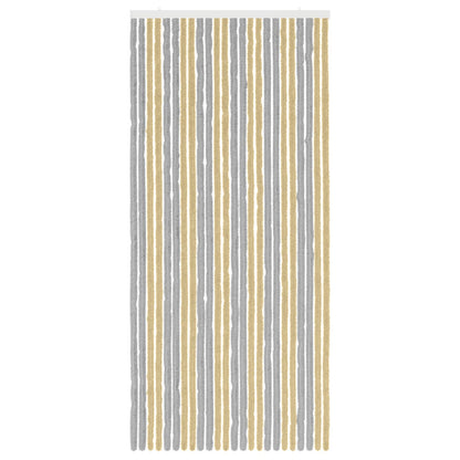 vidaXL Insect Curtain Chenille Grey and Beige 100 x 220 cm 100% PP