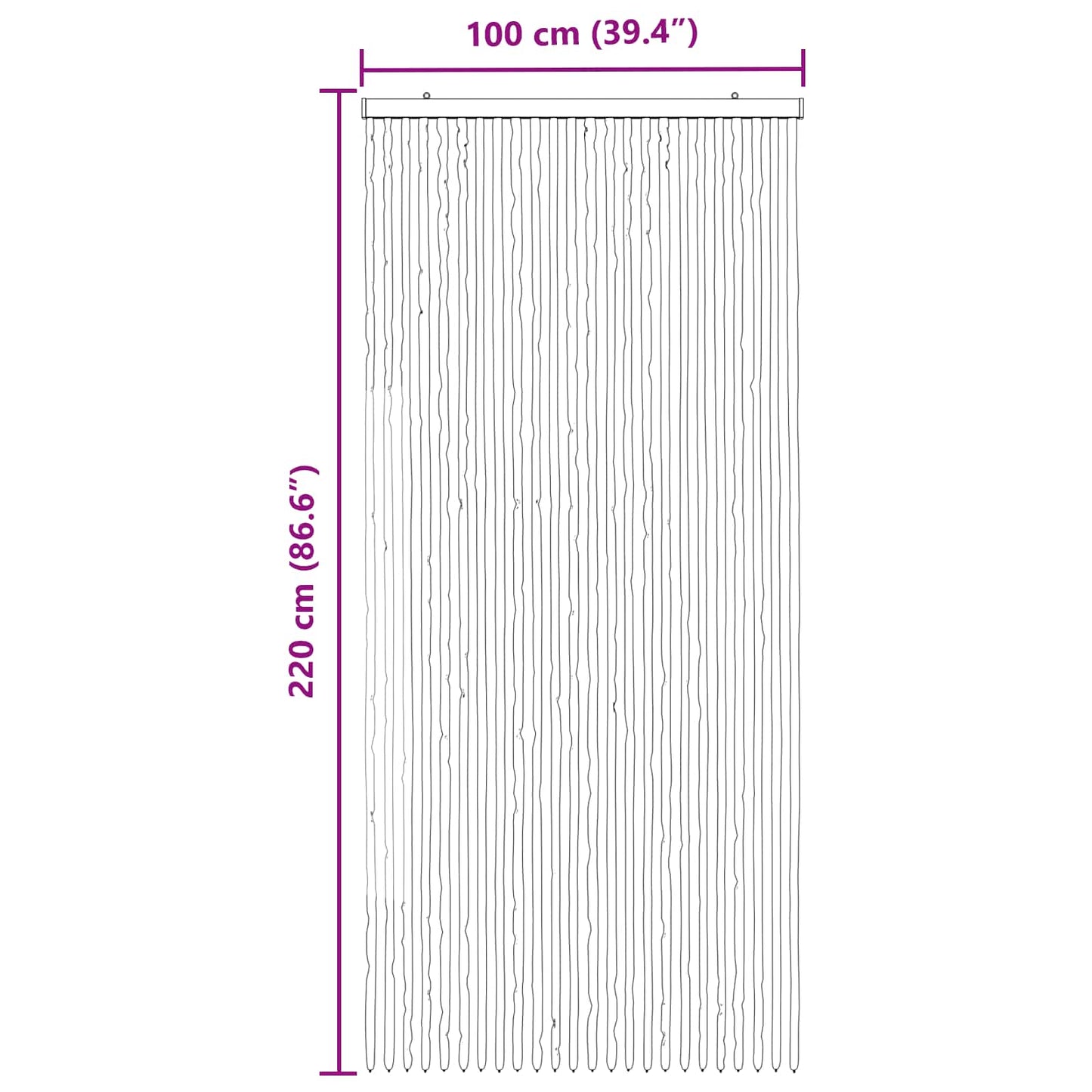 vidaXL Insect Curtain Chenille Grey and Beige 100 x 220 cm 100% PP