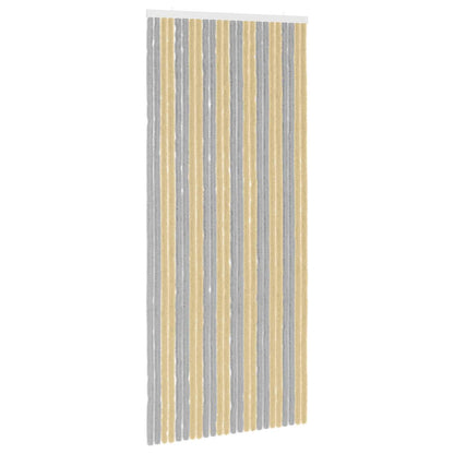 vidaXL Insect Curtain Chenille Grey and Beige 100 x 230 cm 100% PP