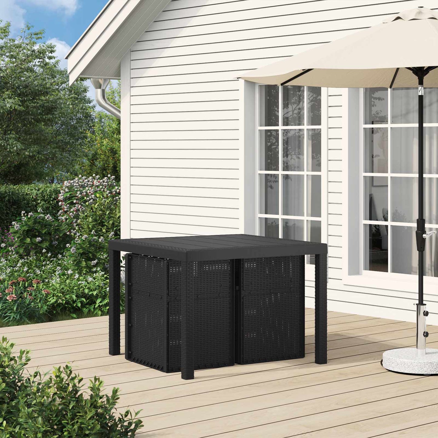 vidaXL Garden Dining Chairs 2 pcs Anthracite 53 x 47 x 88.5 cm PP