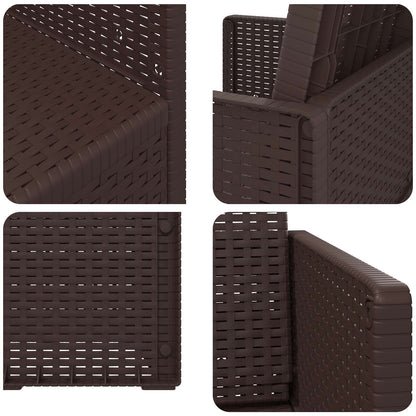 vidaXL Garden Dining Chairs 2 pcs Brown PP