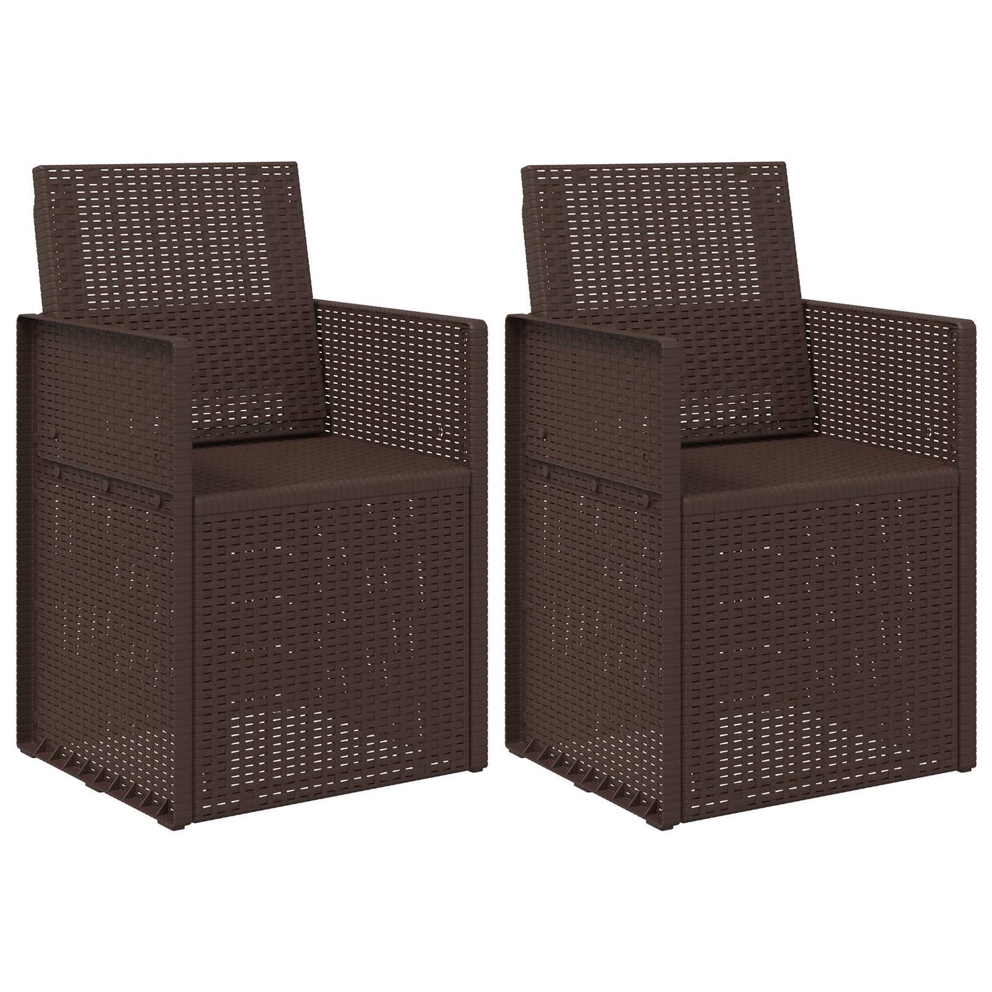 vidaXL Garden Dining Chairs 2 pcs Brown PP