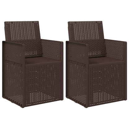 vidaXL Garden Dining Chairs 2 pcs Brown PP