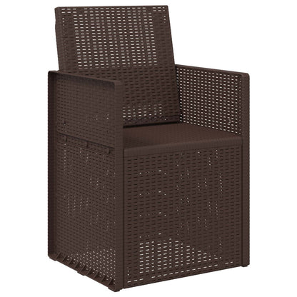 vidaXL Garden Dining Chairs 2 pcs Brown PP