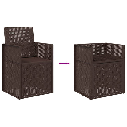 vidaXL Garden Dining Chairs 2 pcs Brown PP