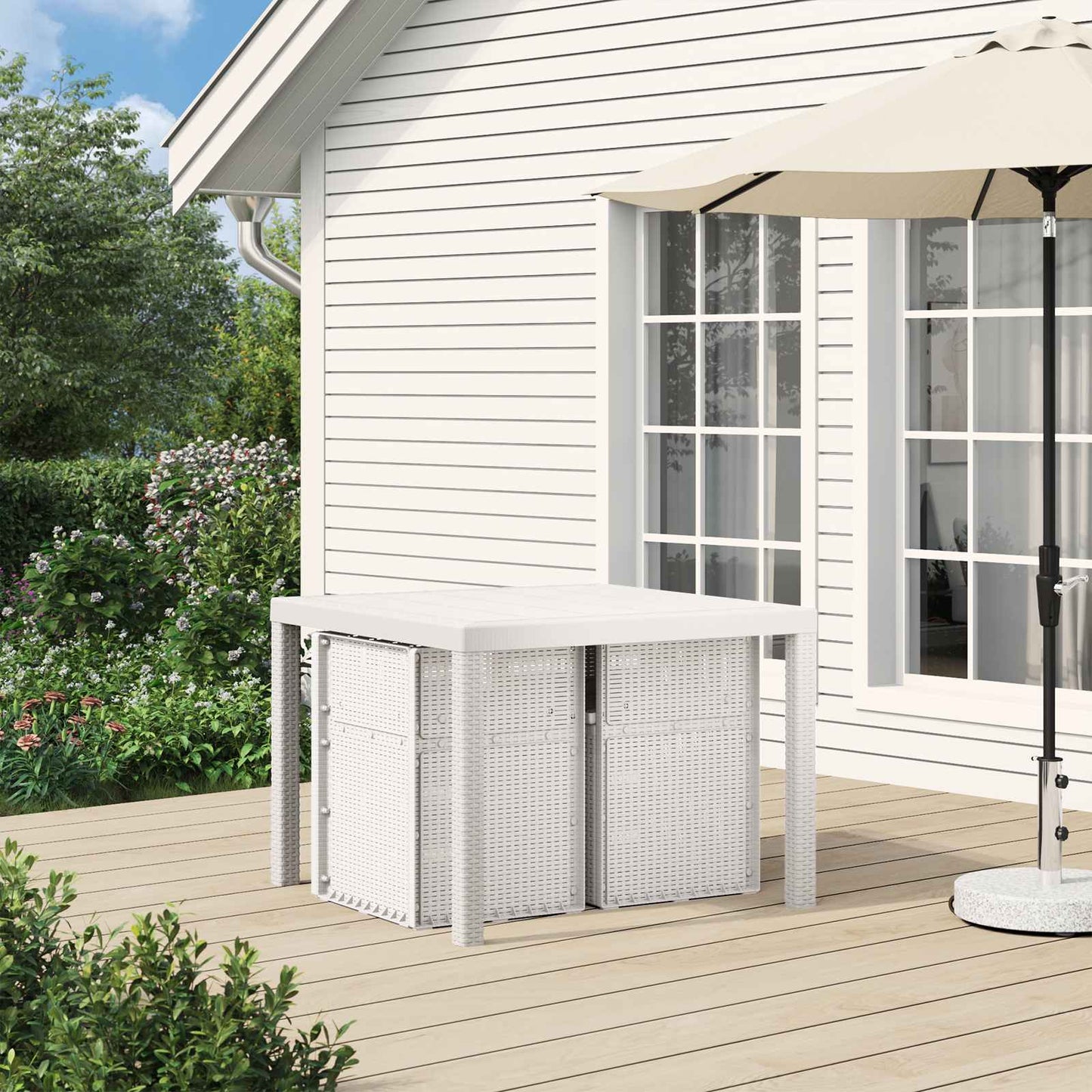 vidaXL Garden Dining Chairs 2 pcs White PP
