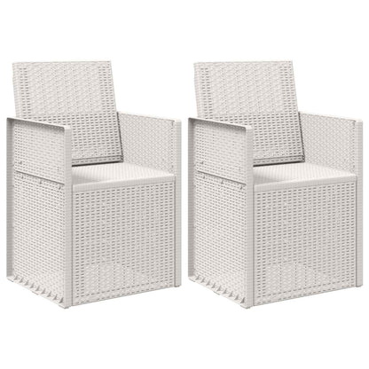 vidaXL Garden Dining Chairs 2 pcs White PP