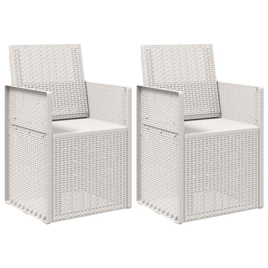 vidaXL Garden Dining Chairs 2 pcs White PP