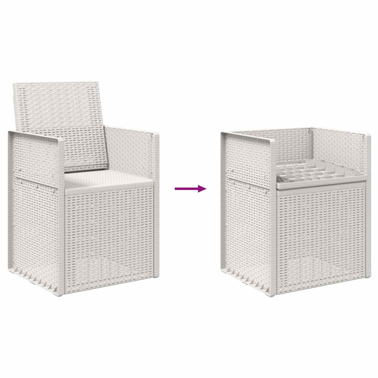 vidaXL Garden Dining Chairs 2 pcs White PP