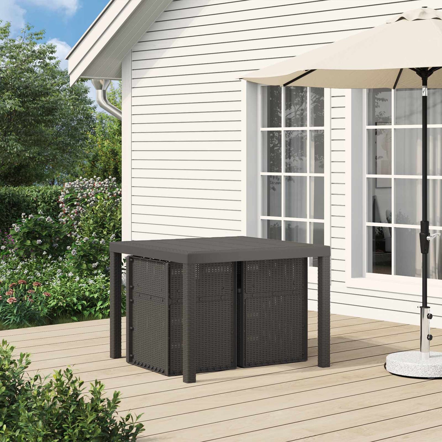 vidaXL Garden Dining Chairs 2 pcs Light Grey PP