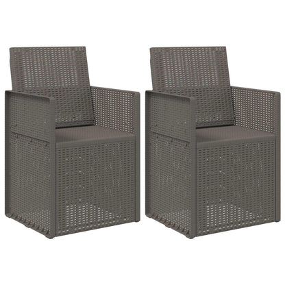 vidaXL Garden Dining Chairs 2 pcs Light Grey PP