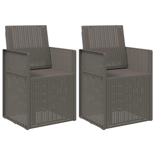 vidaXL Garden Dining Chairs 2 pcs Light Grey PP