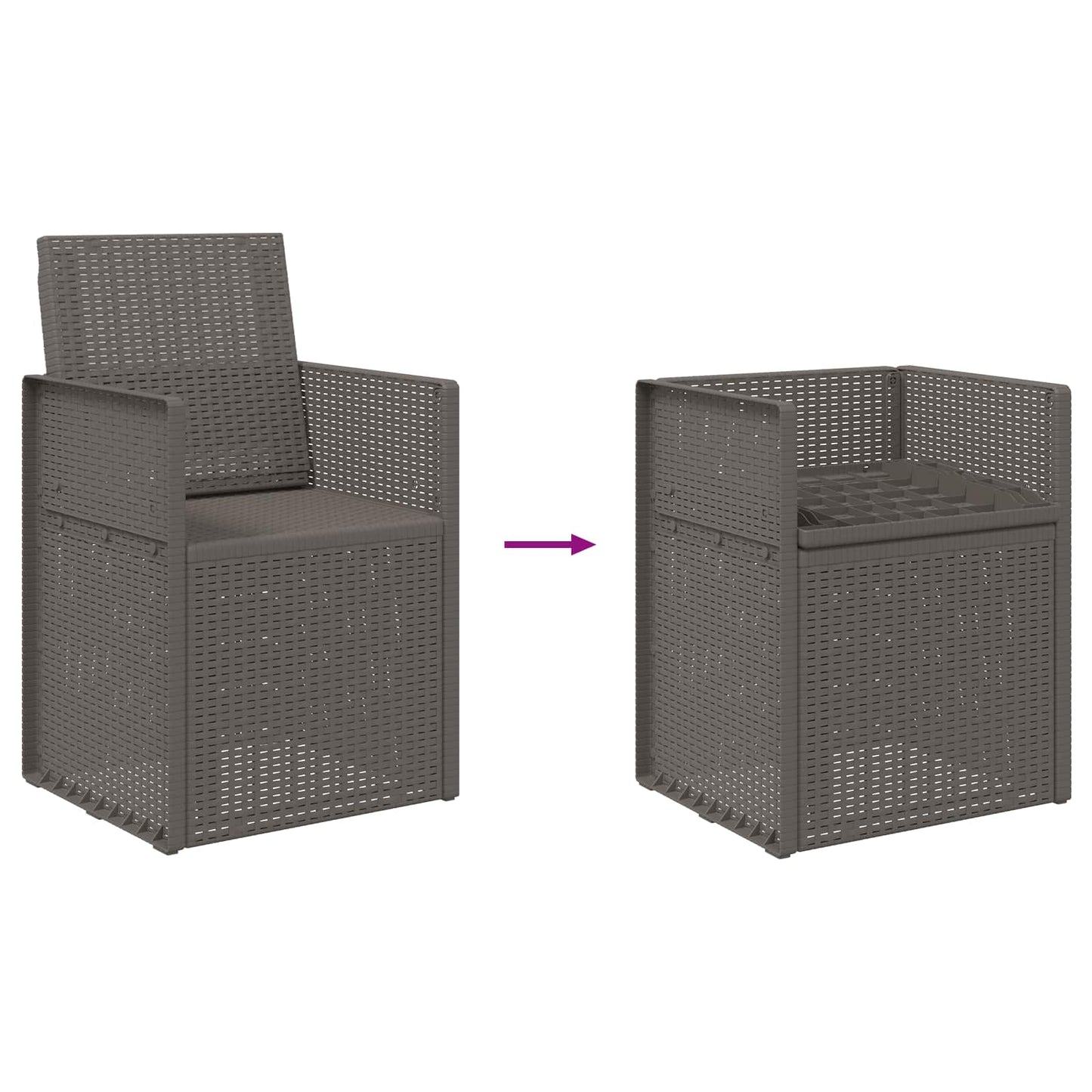 vidaXL Garden Dining Chairs 2 pcs Light Grey PP