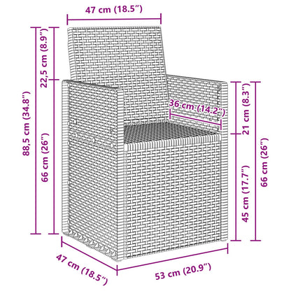 vidaXL Garden Dining Chairs 2 pcs Light Grey PP