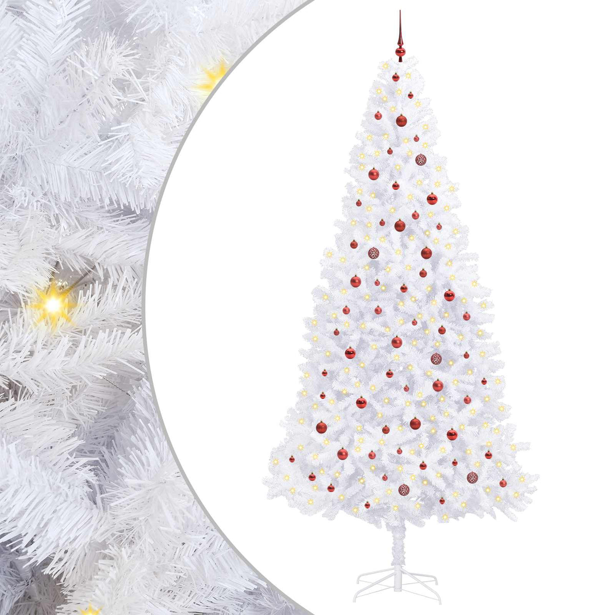 vidaXL Artificial Christmas Tree with Stand White 300 cm PVC and Steel