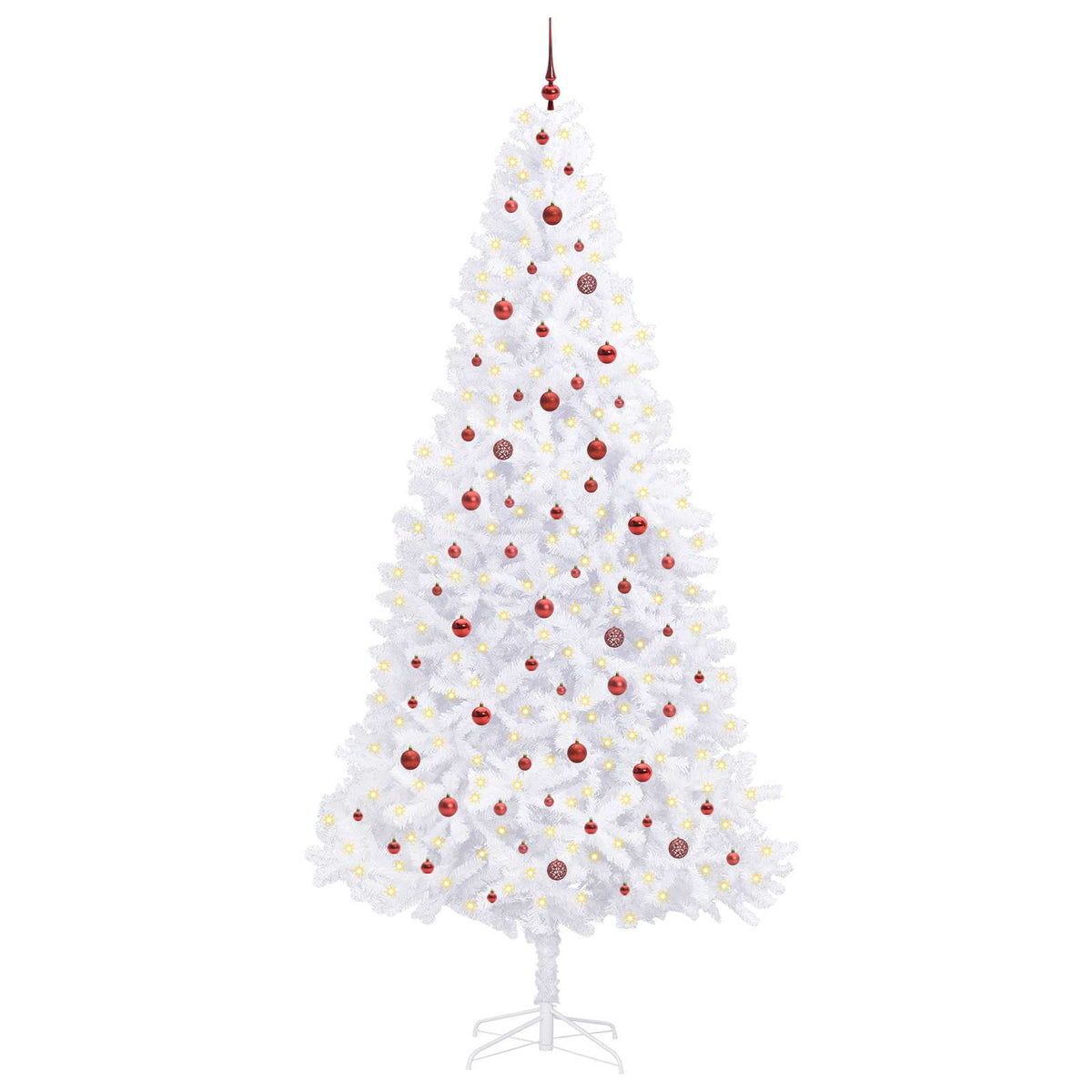 vidaXL Artificial Christmas Tree with Stand White 300 cm PVC and Steel