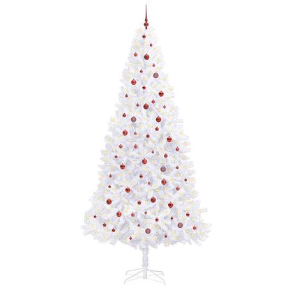 vidaXL Artificial Christmas Tree with Stand White 300 cm PVC and Steel