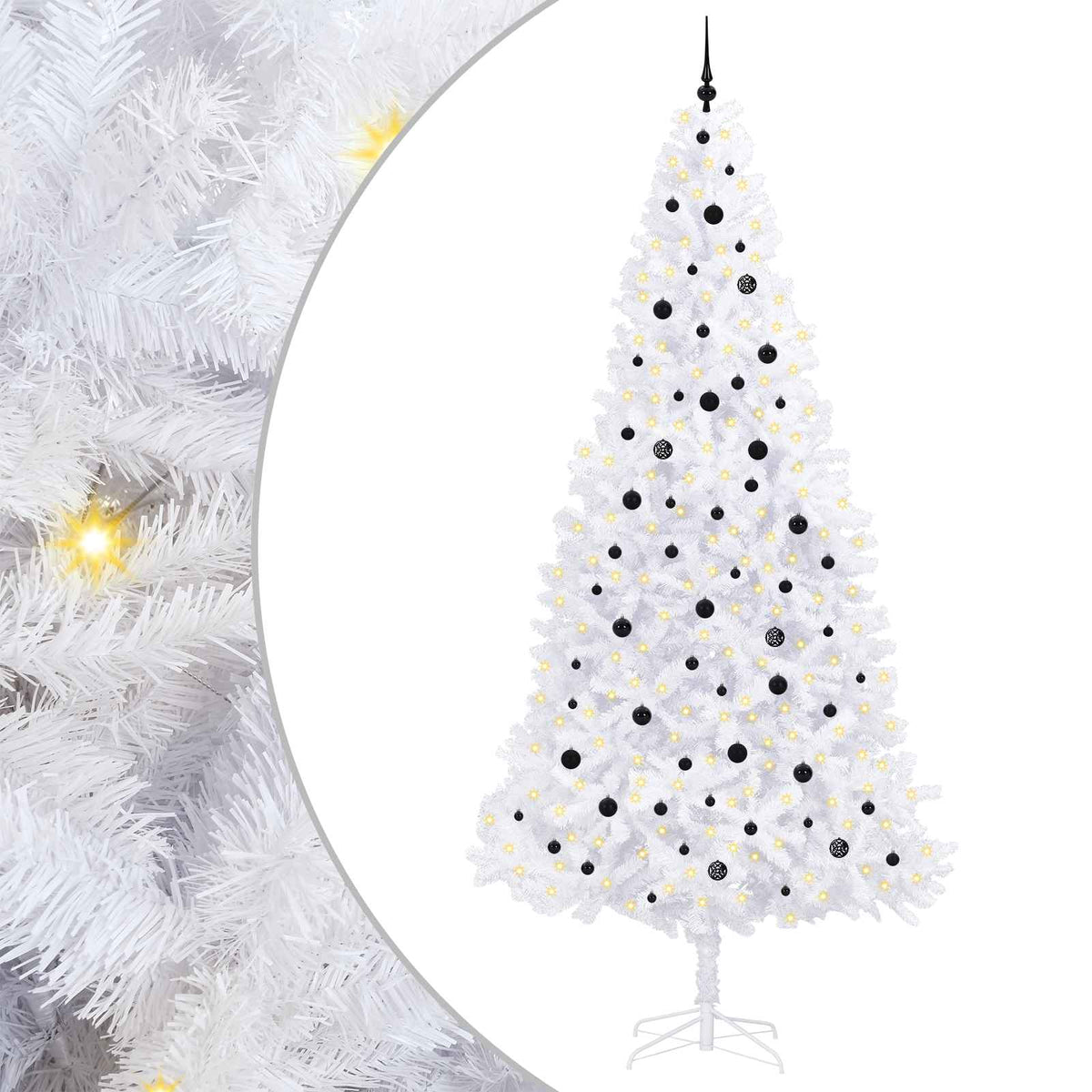 vidaXL Artificial Christmas Tree with Stand White 300 cm PVC and Steel