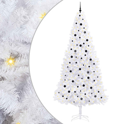vidaXL Artificial Christmas Tree with Stand White 300 cm PVC and Steel