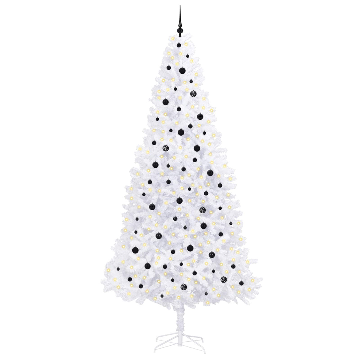 vidaXL Artificial Christmas Tree with Stand White 300 cm PVC and Steel