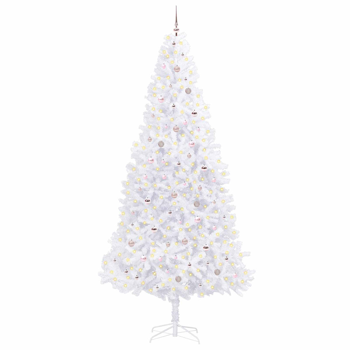 vidaXL Artificial Christmas Tree with Stand White 300 cm PVC and Steel