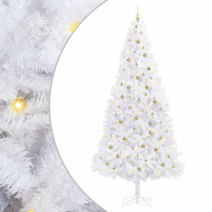 vidaXL Artificial Christmas Tree with Stand White 300 cm PVC and Steel