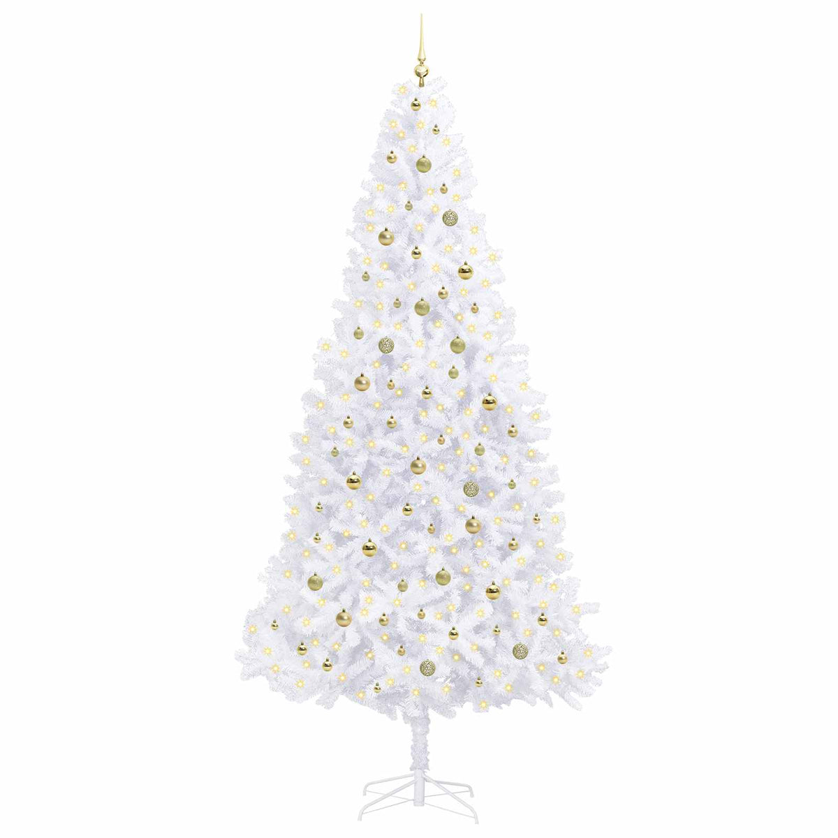vidaXL Artificial Christmas Tree with Stand White 300 cm PVC and Steel