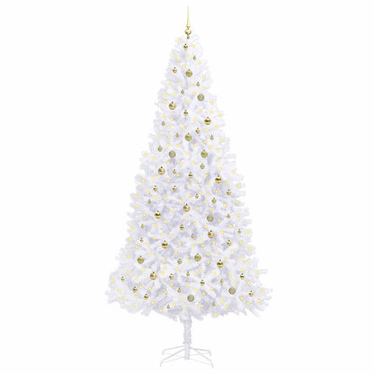 vidaXL Artificial Christmas Tree with Stand White 300 cm PVC and Steel