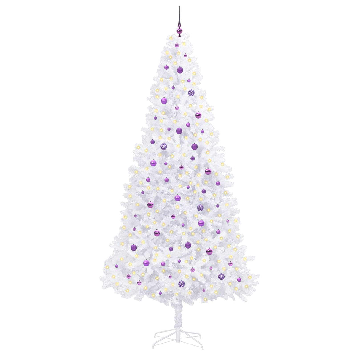 vidaXL Artificial Christmas Tree with Stand White 300 cm PVC and Steel