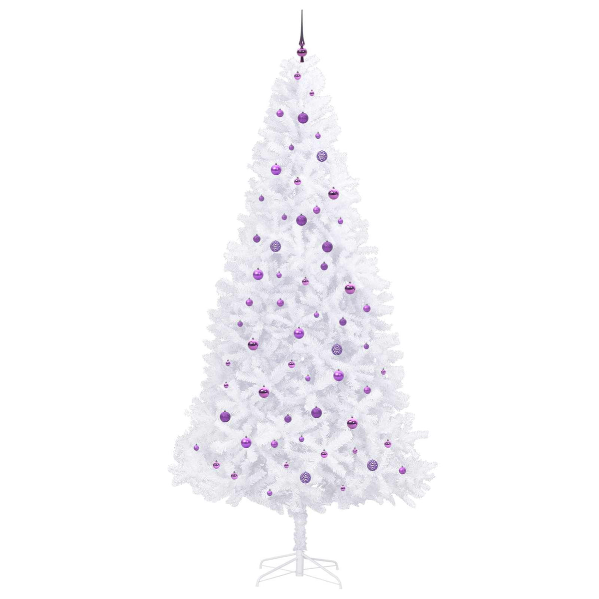vidaXL Artificial Christmas Tree with Stand White 300 cm PVC and Steel
