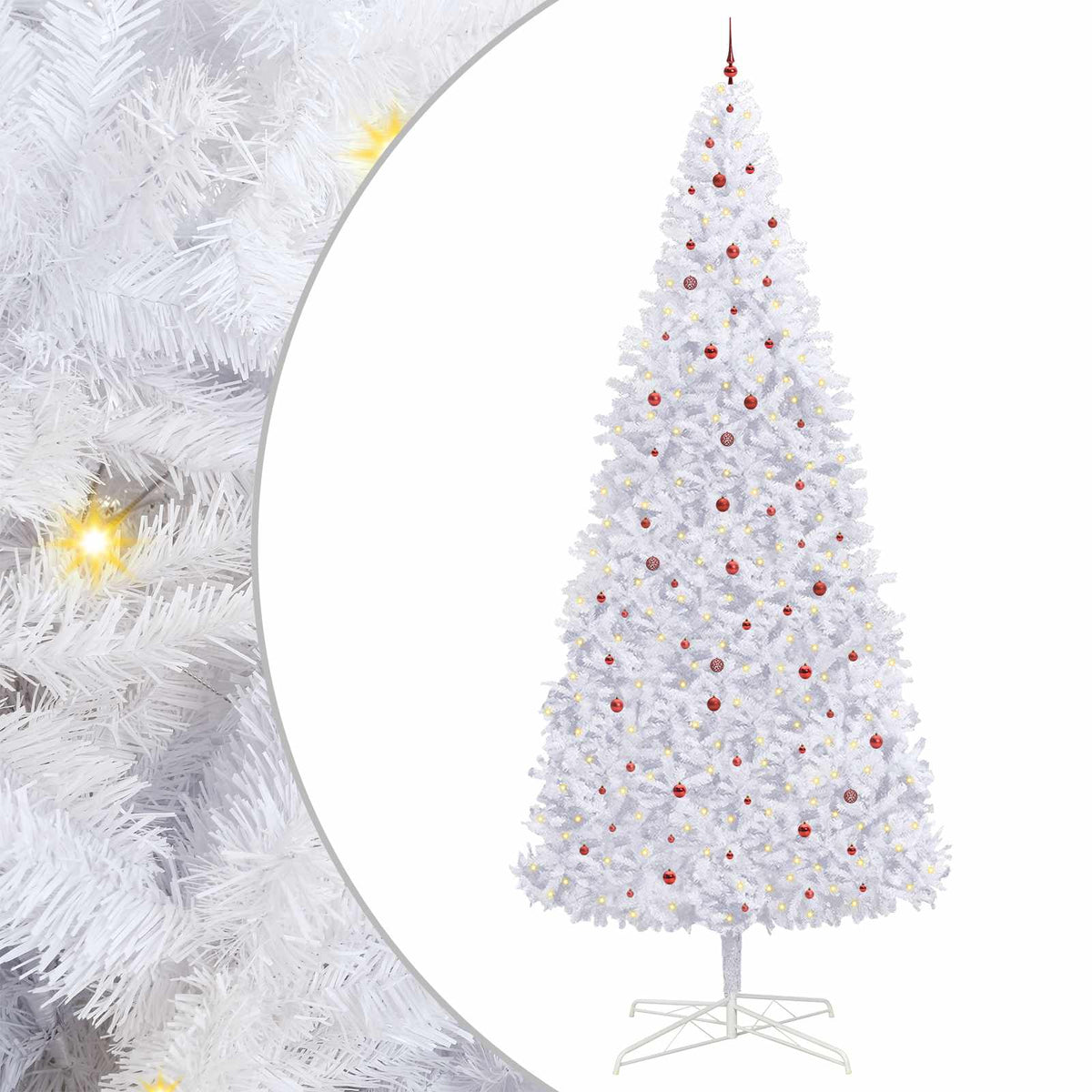 vidaXL Artificial Christmas Tree with Stand White 400 cm PVC and Steel