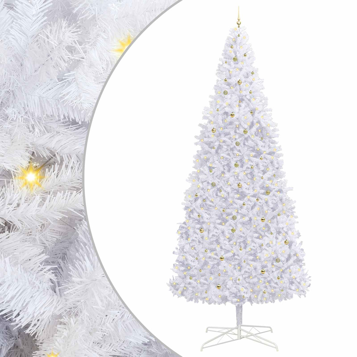vidaXL Artificial Christmas Tree with Stand White 400 cm PVC and Steel
