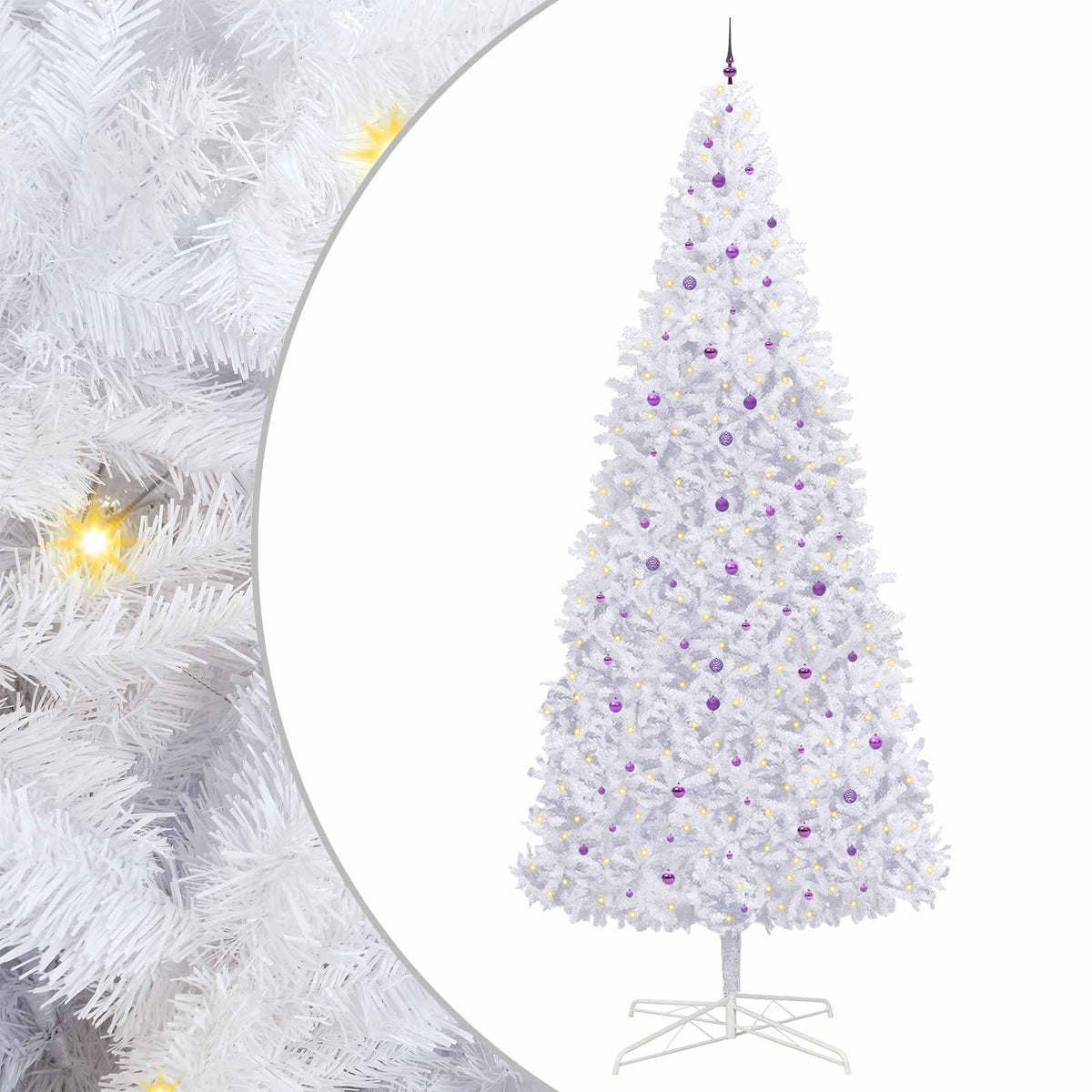 vidaXL Artificial Christmas Tree with Stand White 400 cm PVC and Steel