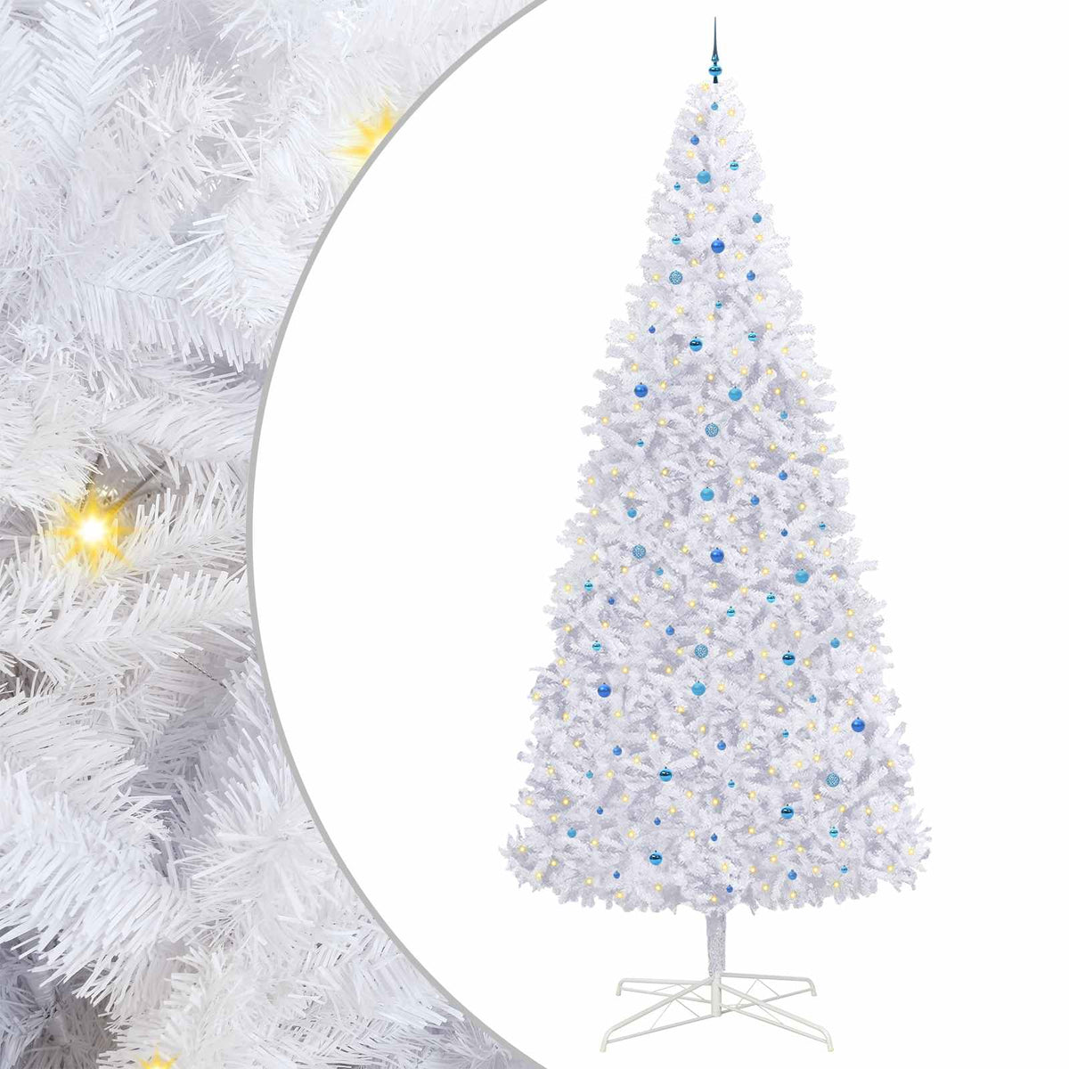 vidaXL Artificial Christmas Tree with Stand White 400 cm PVC and Steel
