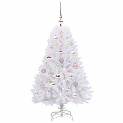 vidaXL Artificial Hinged Christmas Tree White 120 cm PVC and Steel