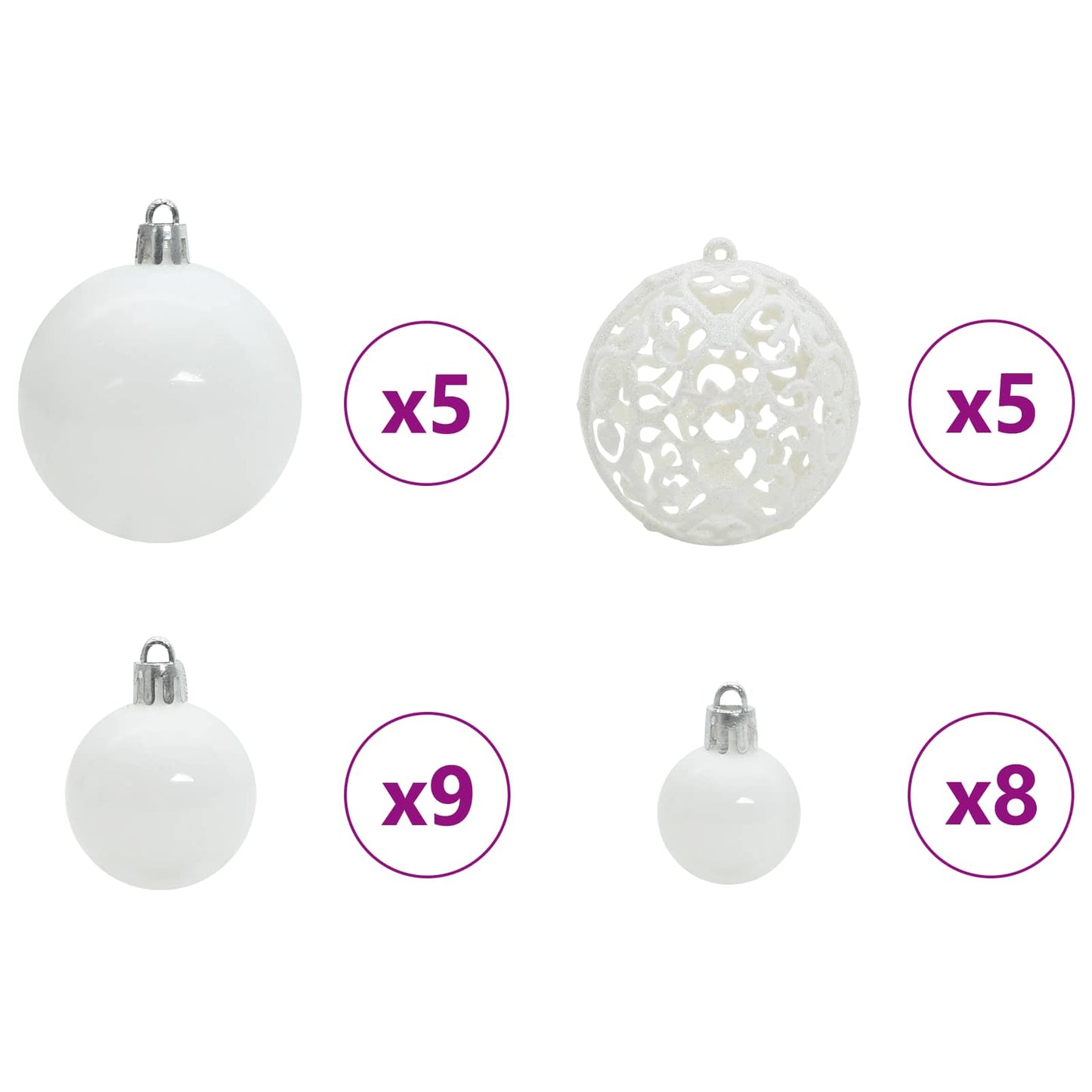 vidaXL Artificial Hinged Christmas Tree White 120 cm PVC and Steel