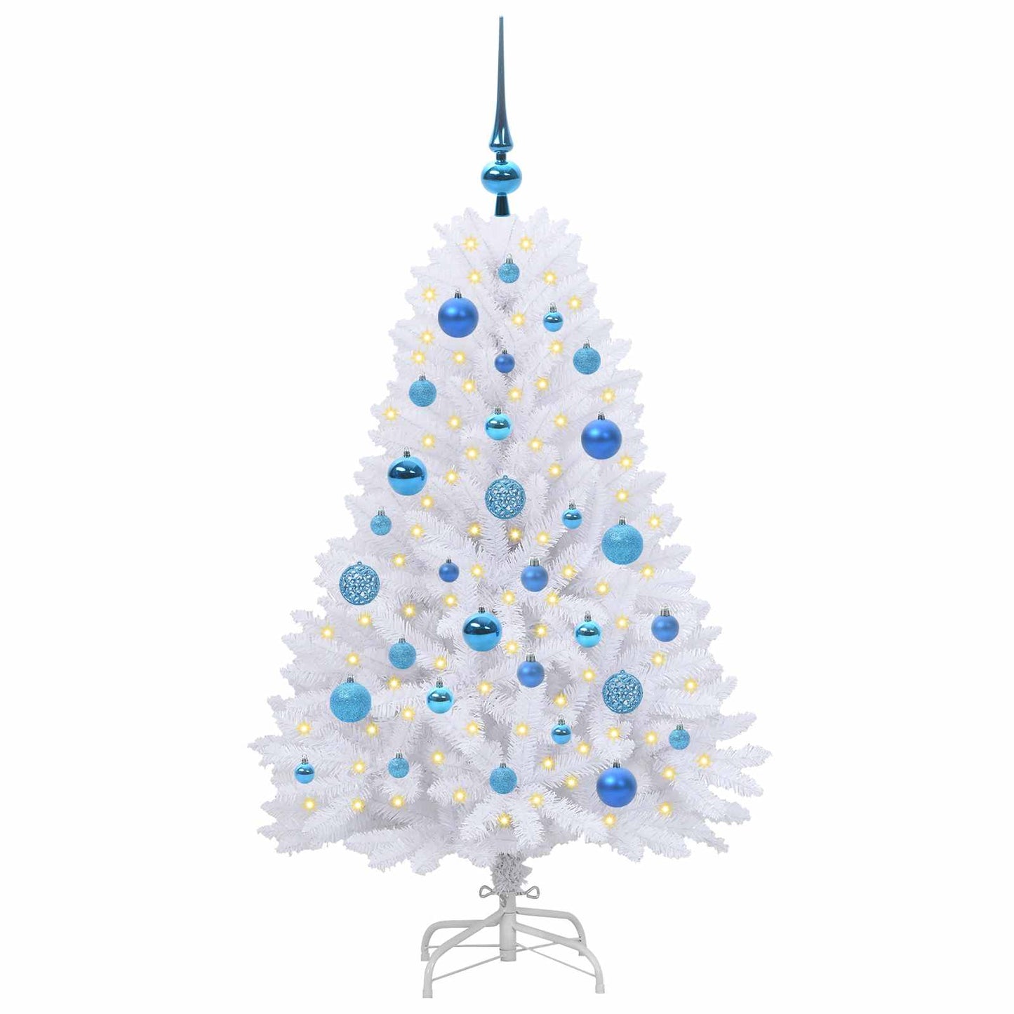 vidaXL Artificial Hinged Christmas Tree White 120 cm PVC and Steel