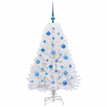 vidaXL Artificial Hinged Christmas Tree White 120 cm PVC and Steel