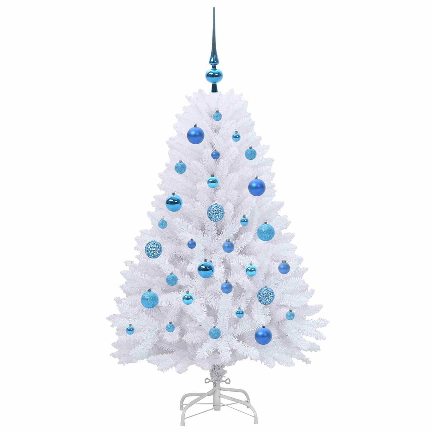 vidaXL Artificial Hinged Christmas Tree White 120 cm PVC and Steel