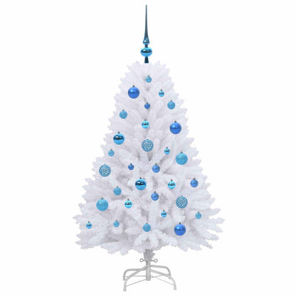 vidaXL Artificial Hinged Christmas Tree White 120 cm PVC and Steel