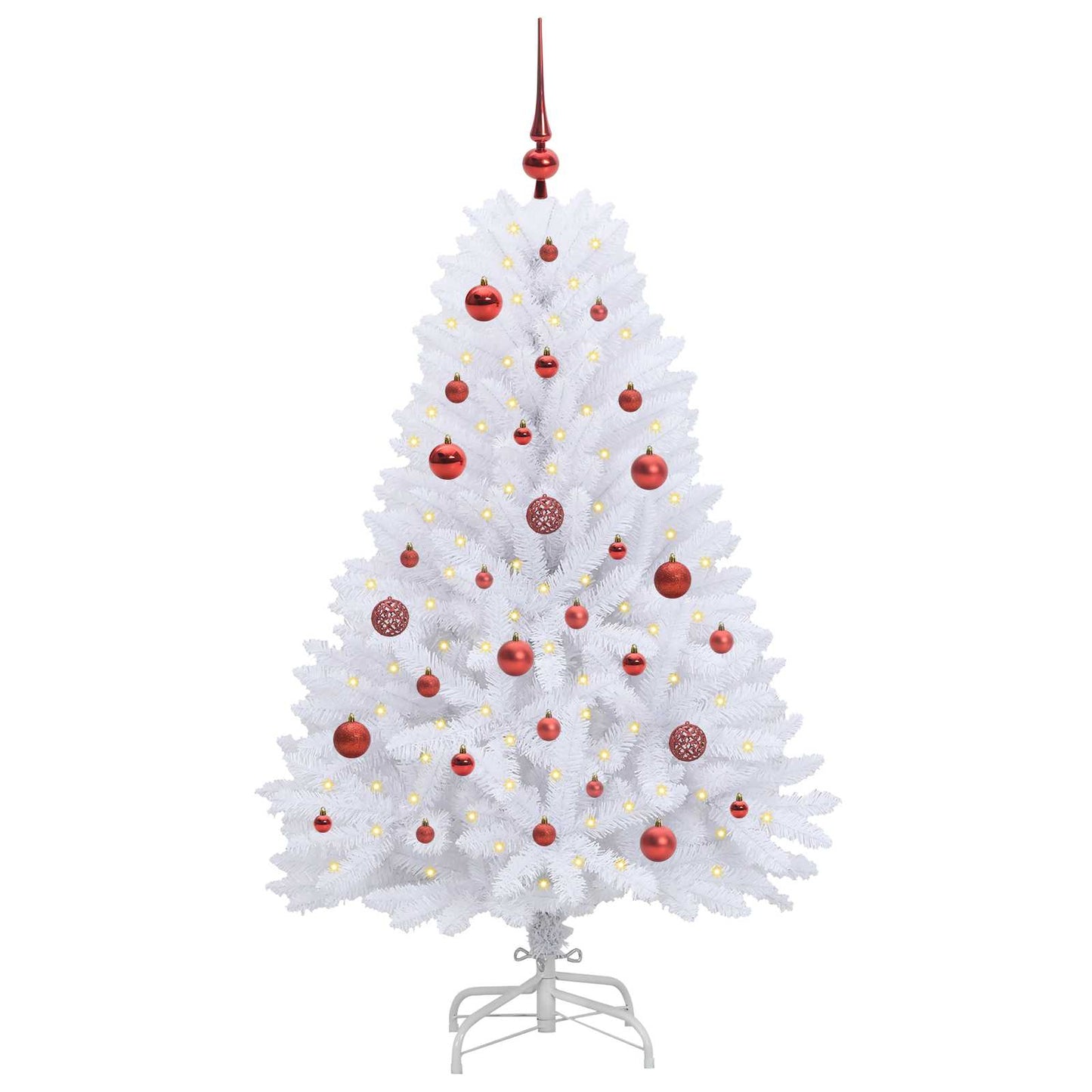 vidaXL Artificial Hinged Christmas Tree White 150 cm PVC and Steel
