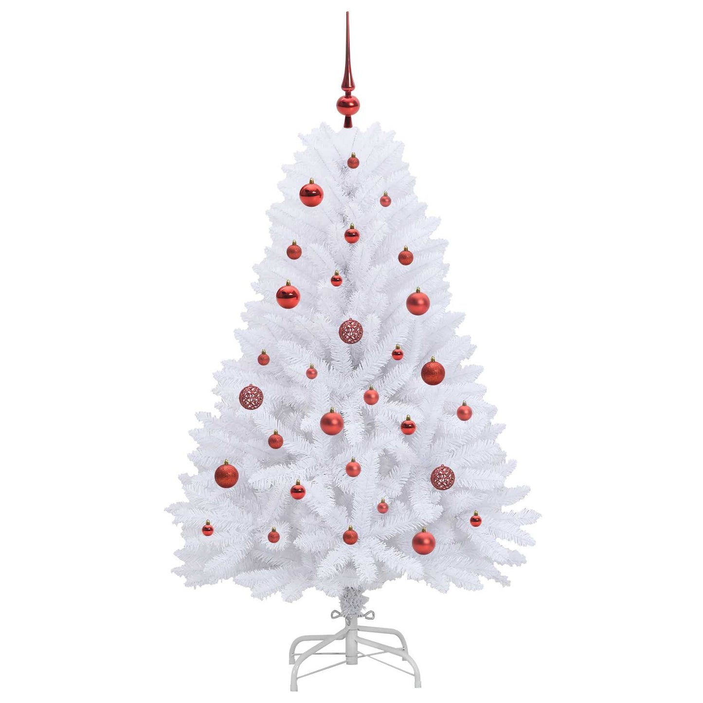 vidaXL Artificial Hinged Christmas Tree White 150 cm PVC and Steel
