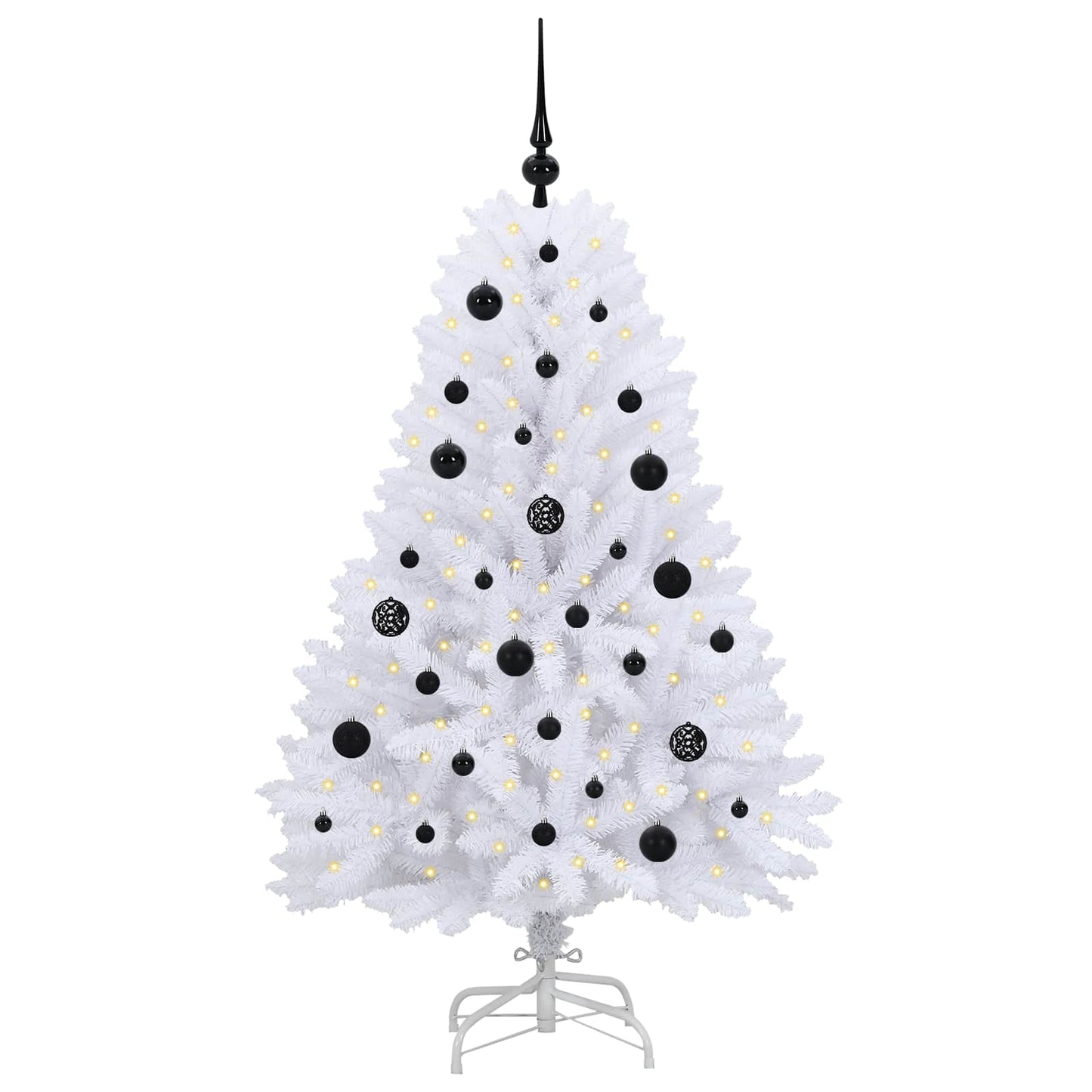 vidaXL Artificial Hinged Christmas Tree White 150 cm PVC and Steel