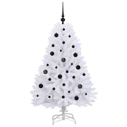 vidaXL Artificial Hinged Christmas Tree White 150 cm PVC and Steel